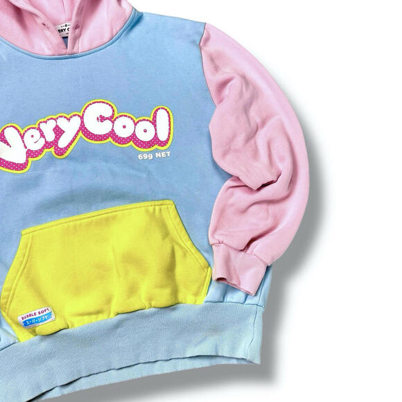 The Bubblegum “Very Cool” Hoodie Puffed Print Colorful Childish Barbie Size L - Picture 2 of 9